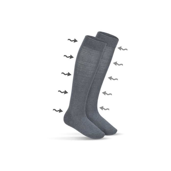Chaussettes de Compression - Bas de Compression - Femmes & Hommes - Sport, Voyage en Avion - 35-38 - Gris