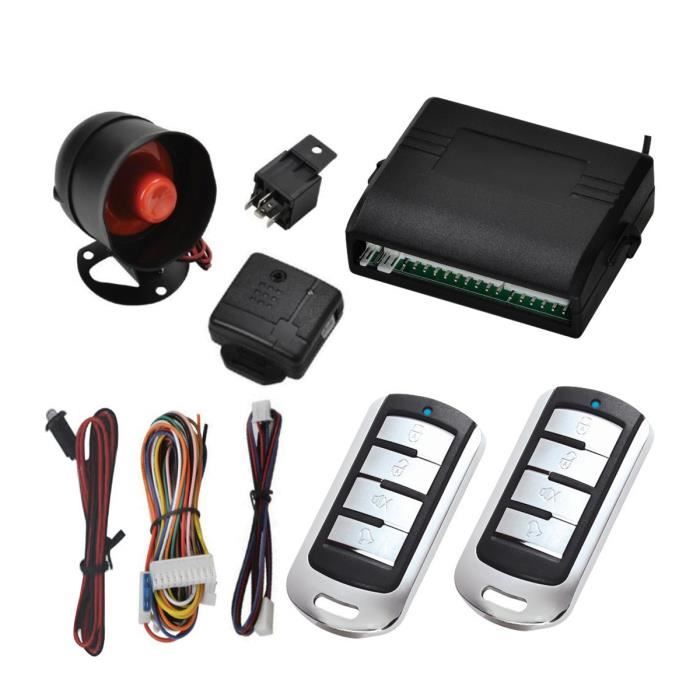 1 Set Alarme De Voiture Car Remontage Accessoire Dispositif Sécurité Télécommande Kit pour Véhicule Auto ANTIVOL - BLOQUE ROUE