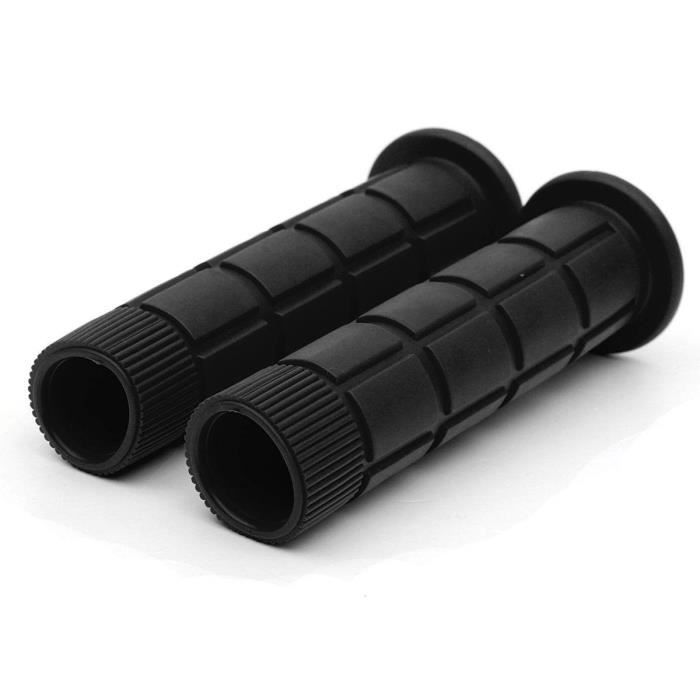 Velo Poignees Caoutchouc VTT BMX Route Cyclisme guidon Lock-on Mushroom Fin Poignees, Noir