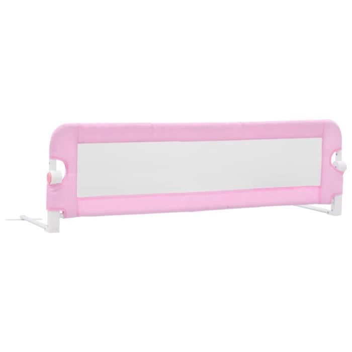 Barrière de sécurité de lit d'enfant Rose 120x42 cm Polyester SWT