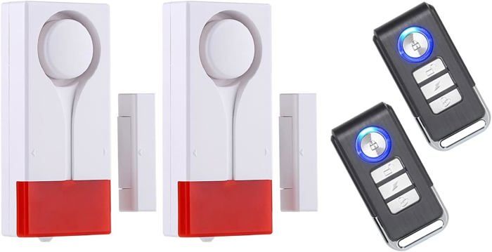 Lot De 2 Alarmes Sans Fil Pour Porte/fenêtre - Alerte Sonore Anti-intrusion, Sécurité Domicile