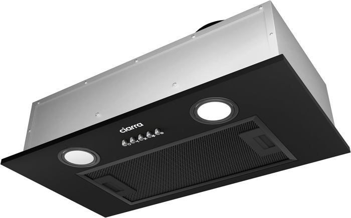 Hotte Aspirante Télescopique KICHPOWER, 60 Cm, 620 M³/h, Hotte Intégrée, Surface En Acier Inoxydable, éclairage LED, 2 Vitesses, Interrupteur à Bascule, Filtres à Charbon Inclus