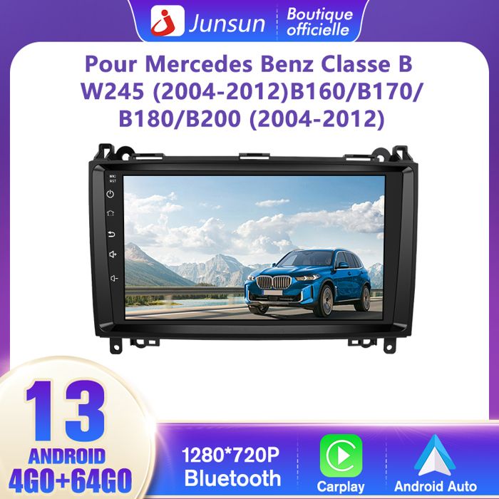 Autoradio Android 9" 2G+64G Pour Mercedes Classe A/B/V W169 W245 W639 - CarPlay/Android Auto Sans Fil, GPS, WiFi, Caméra Recul