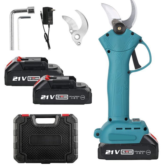 Yofidra Secateur Electrique Sans Fil- Diamètre De Coupe Maximum 30 Mm, Ouverture 45 Mm, Ciseaux Électriques 800 W Avec Batterie, Lames Sk5, Ciseaux Électriques Pour Jardin Et Élagage D'arbres