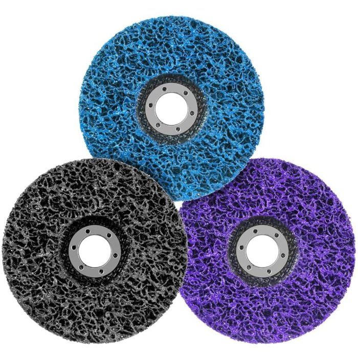 Lot De 2 Disques De Nettoyage 125mm Violet Pour Meuleuse D'Angle - Disque Abrasif CSD