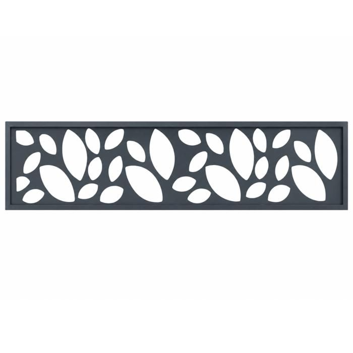 PANNEAU ALU DECOR FEUILLES - L: 176 cm - l: 42.8 cm - Gris anthracite RAL 7016