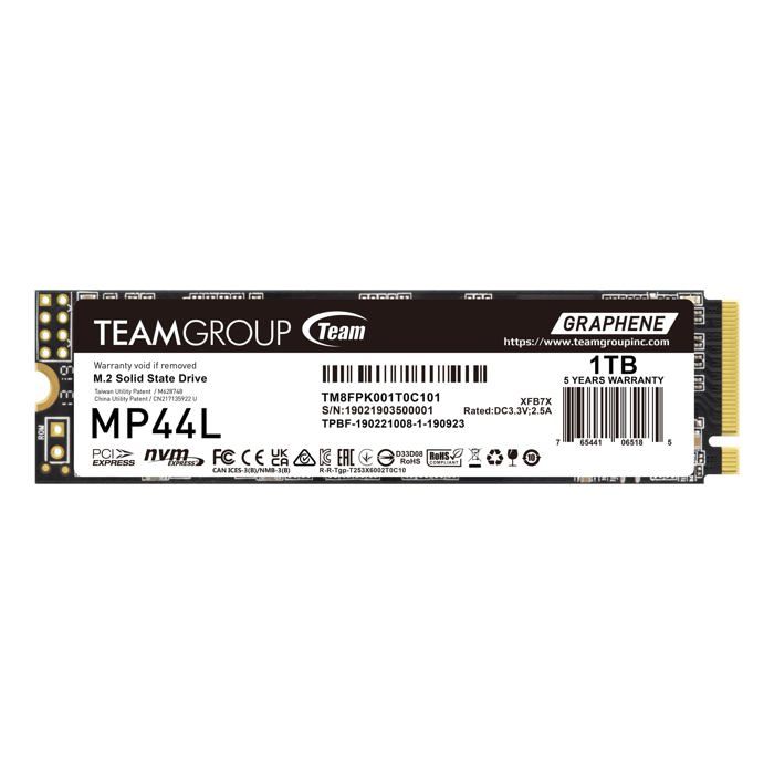 Team Group SSD MP44L 1 TB .2 2280 PCIe 4.0 x4 NVMe Neuf - vue 2