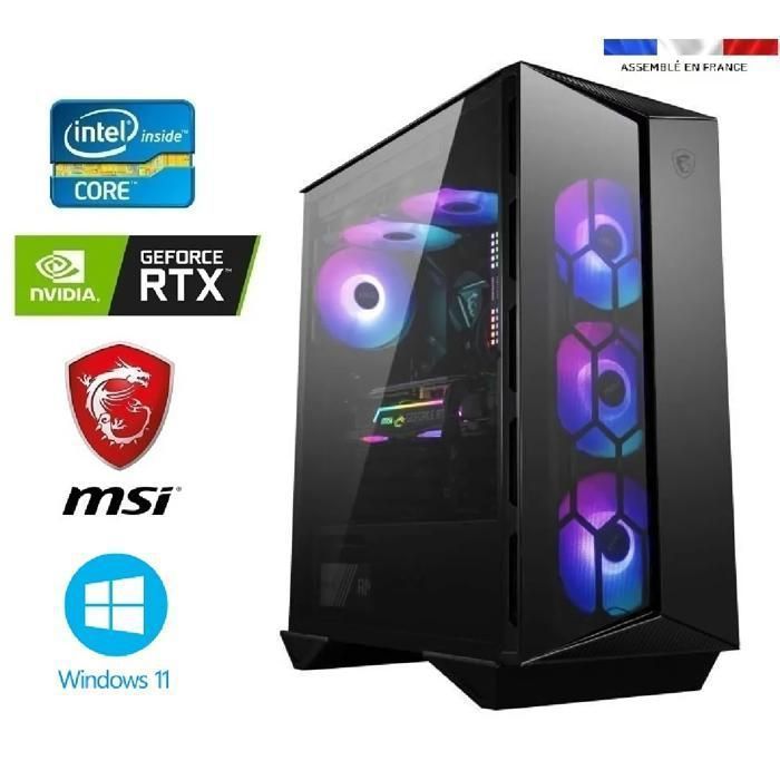 PC Gamer MSI I7-12700KF – RTX 5070 12GO MSI Gaming Trio – 32Go Ram – SSD 1To + HDD 2To – Gungnir 110R – Windows 11