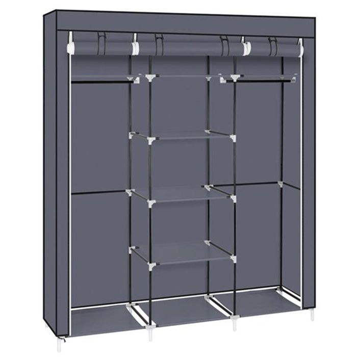 Armoire à Vêtements Pliable Étanche Poussière – 5 Niveaux Rangement Portable – Chambre, Dortoir, Appartement
