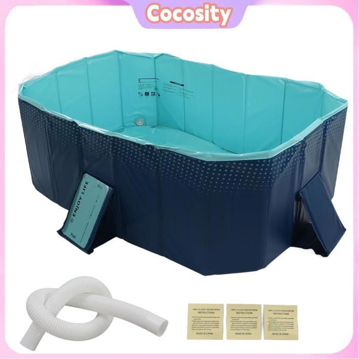 Meilleurs prix pour Cocosity piscine pour animaux de compagnie Piscine pliable pliage dinflation de piscine de bain jouets bouee 16 m / 63in