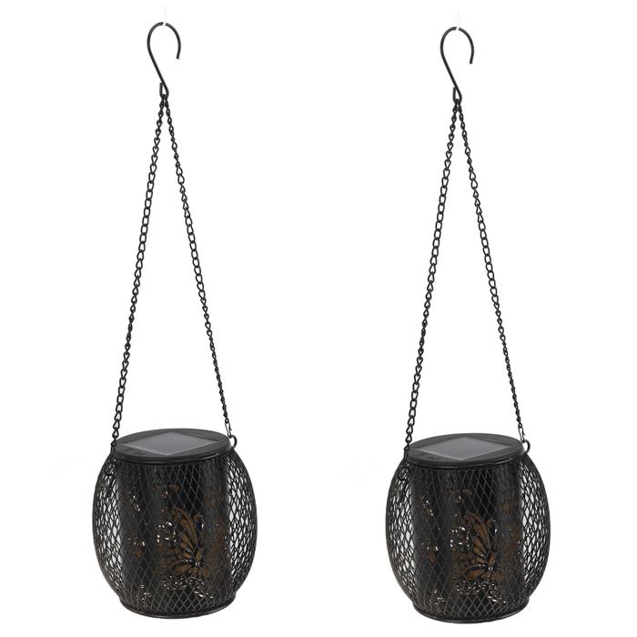Paquet De 2 Lanternes Solaires D'extérieur Avec Bougies Pour Jardin, Patio, Pelouse, Terrasse