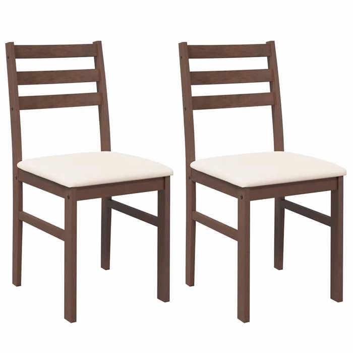 SOLO - TOP Chaises à manger/cuisine - coussins - 2 pcs - marron - cadre en bois massif caoutchouc - max charge 110kg LV1743