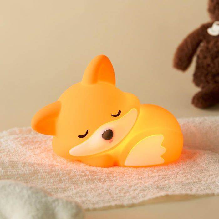 LED Veilleuse en renard orange USB Rechargeable Gradation Tactile Silicone Lampe De Table Chambre Chevet Décor