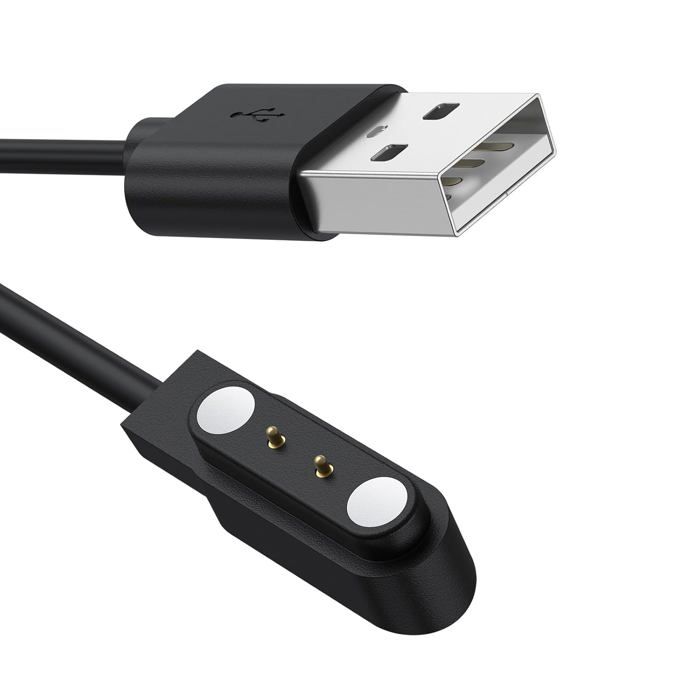 Chargeur Montre Connectée Câble USB 2 Broches de Charge Magnétique pour Smartwatch Câble de Recharge pour Montre (USB 60cm)