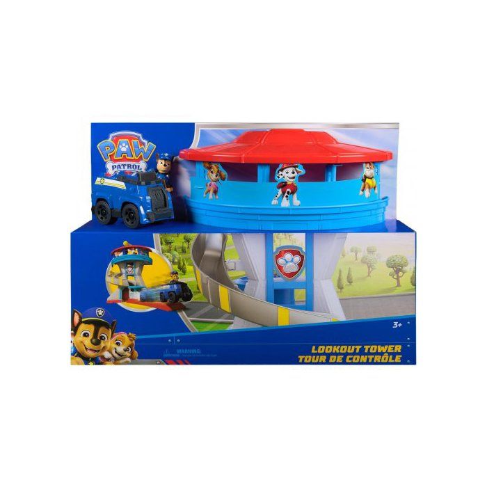 Pat Patrouille Grand Quartier général 50 Cm Haut + 1 véhicule + chien Chase - Voiture - Set QJ et Figurine + 1 Carte