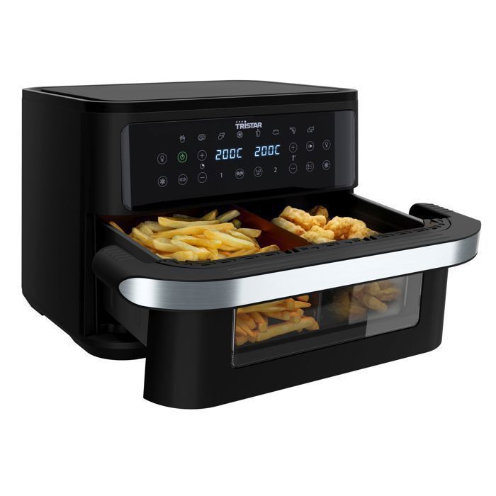 Tristar FR 9432 – Friteuse à air 10 Dual Zone Flex – Écran avec fenêtre – 8 programmes – Snack Divider –