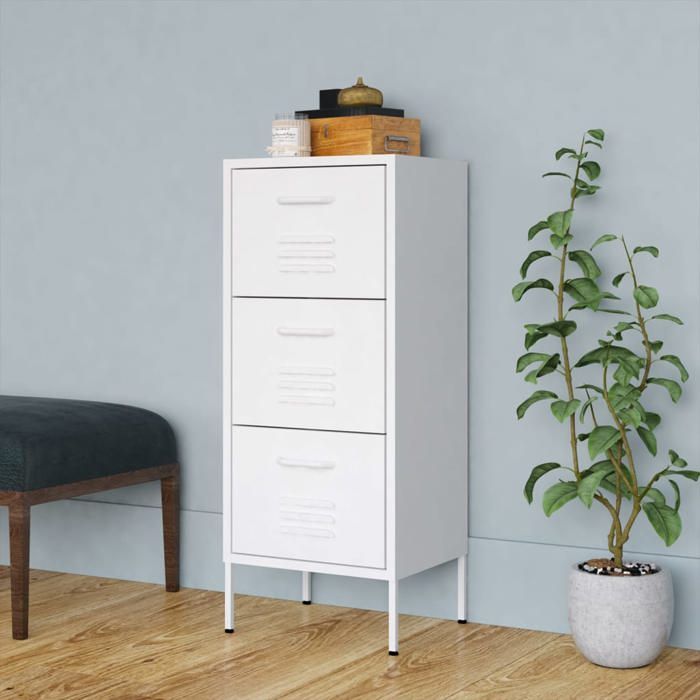 Armoire de rangement en acier - VIDAXL - Blanc - 425x35x1015 cm - Capacité de charge totale 60 kg
