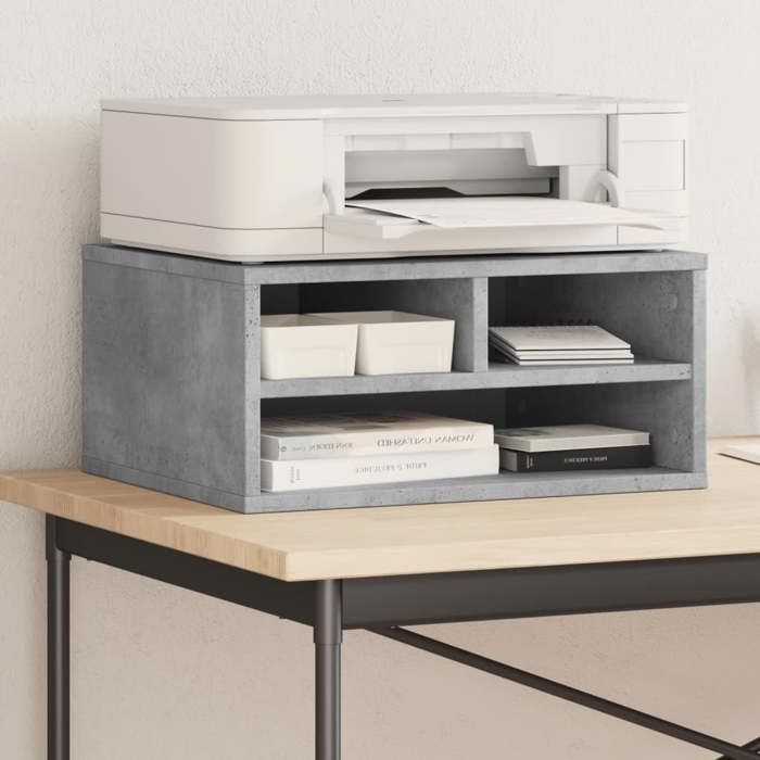 Support dimprimante en bois dingénierie - VIDAXL - Gris béton - 49x40x22 5 cm - Organisateur multifonctionnel Support dimprimante en bois dingénierie - VIDAXL - Gris béton - 49x40x22 5 cm - Organisateur multifonctionnel