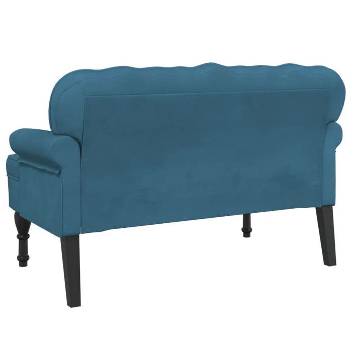 Black Friday Banc salon - JILL - Banquette/Coffre - avec dossier bleu 1195x645x75 cm - velours BB352