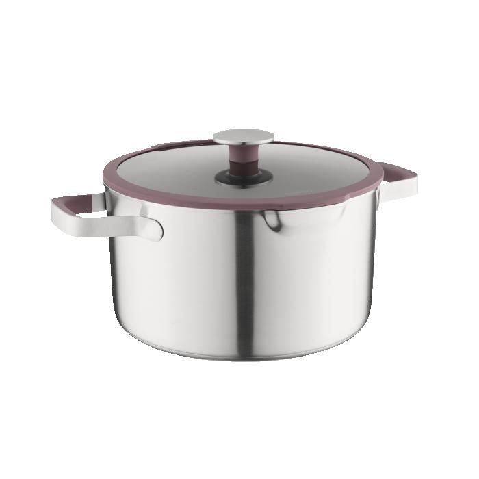 Faitout Inox 9,8L Avec Couvercle Verre - MasterPro Foodies - Compatible Toutes Cuisinières - Poignées Silicone - Qualité Pro - 3