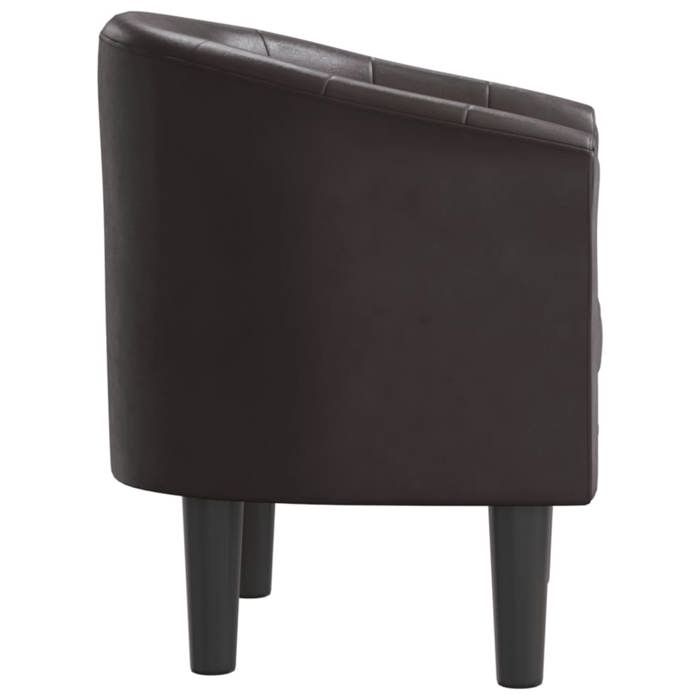 Brun CHAISE/FAUTEUIL - SARAZYJ - 70x56x68cm - Chaise cabriolet - marron similicuir Hot15795539