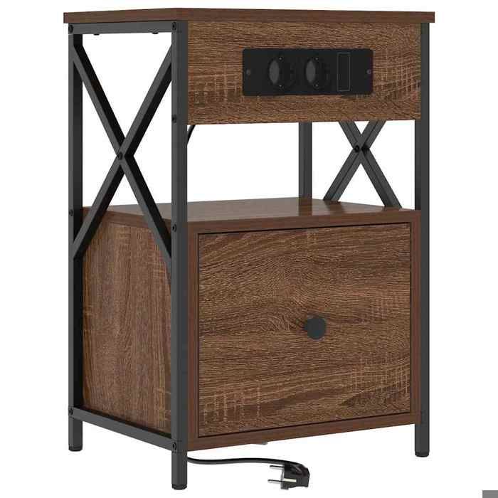 En solde Cabinet de chevet(1 pc) - UU - Armoire/Table de lit - Chêne brun 40x31x60 cm Bois dingénierie L4875