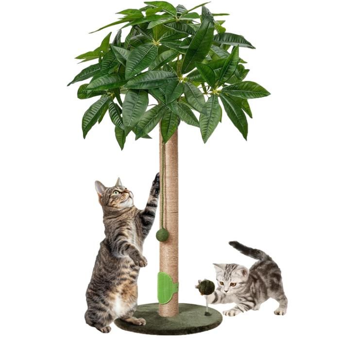 84 cm Griffoir pour Chat Grattoir Chat dintérieur Adultes et Chatons Grand Griffe avec Corde en Sisal Arbre Mignon avec Balle