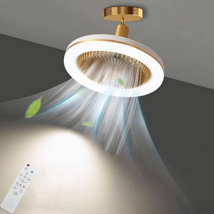 Silencieux Ventilateur Plafond avec Lumiere30W Plafonnier Ventilateur avec TelecommandeDouille E27Lustre Ventilateurs de plafon