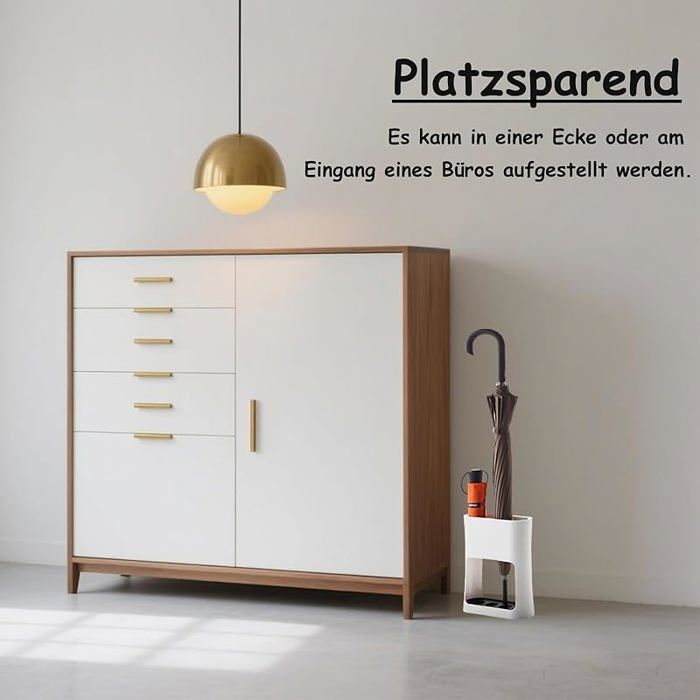 Porte Parapluie 22 x 9 x 28 cm Petit Porte Parapluies Organiseur Design maliste Parapluies Organiseur 4 Fentes avec Blanc.