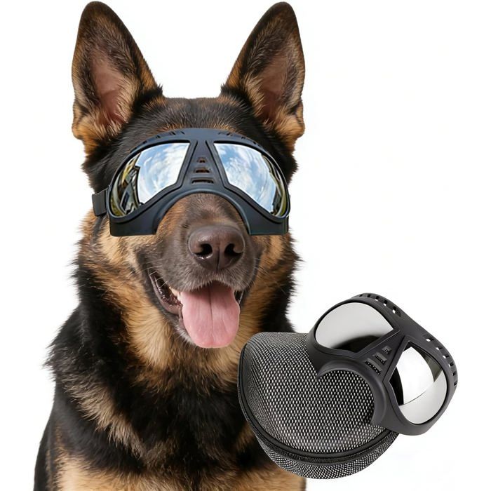 Lunettes de Soleil pour Chien de Moyenne à Grande Taille - Anti-UV - Coupe-Vent - Protection de la Neige - Monture Souple - pour Lunettes de Soleil pour Chien de Moyenne à Grande Taille - Anti-UV - Coupe-Vent - Protection de la Neige - Monture Souple - pour