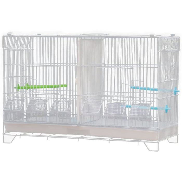 Cage oiseau intérieur extérieur métal pour perroquets 60 x 26 x 39.5 cm tiroir fond et filet séparation inclus