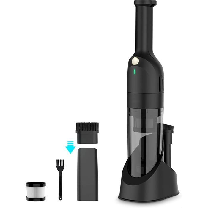 VUENOR Aspirateur à main sans fil Noir 75 W – 10 000 Pa filtre HEPA