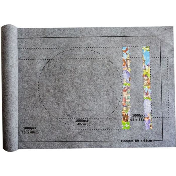 Tapis Rangement Puzzle Rouleau Feutre - Portable 66x116cm Pour 1000-1500 Pièces
