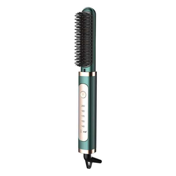 Peigne à Lisser Professionnel 2-en-1 Pour Cheveux Et Barbe - Chauffe Rapide, Neuf