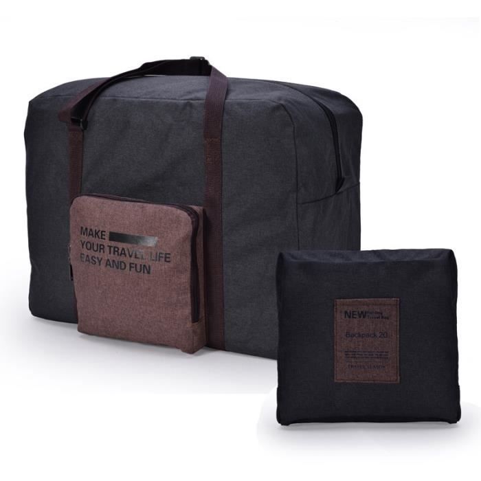 Sac De Voyage Pliable étanche - 40x30x13,5 Cm - Noir - Pour Compagnies Aériennes, Sport, Pique-nique - 2