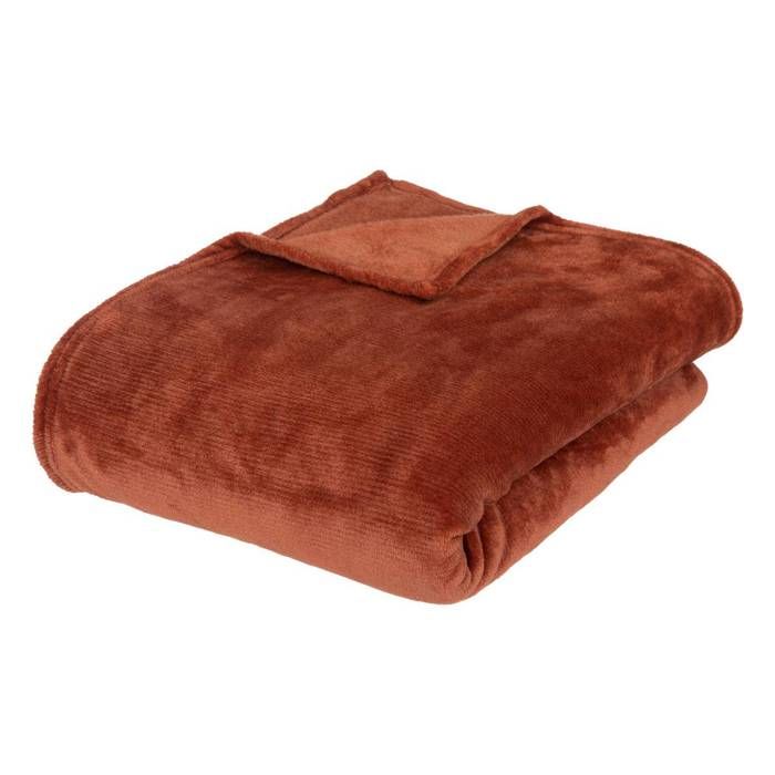 Plaid Ollis 180x230cm rose terracotta - Atmosphera Créateur dintérieur
