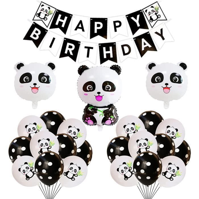 Panda Decoration De Anniversaire Panda Ballons Banniere De Joyeux Anniversaire Feuille Ballons Pour Enfants Garcons Filles Dec 1650 Cdiscount Maison