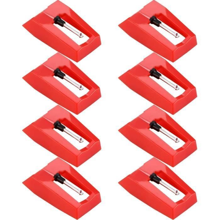 6 Aiguilles De Remplacement Pour Tourne-Disque Vinyle - Pointe Diamant Rouge - Universelles Pour La Plupart Des Platines