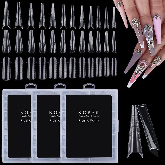 360 Pièces Faux Ongles Acrylique Transparent,Nail D'extension Kit Double  Couverture Complète Faux Ongle Pour Uv Gel Extension [45] - Cdiscount Au  Quotidien