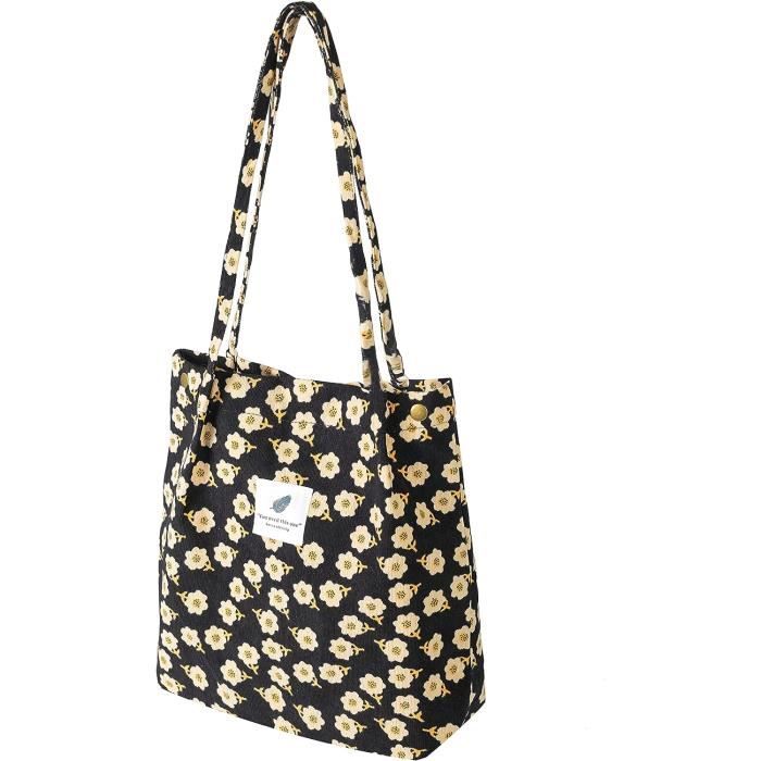 Sac Fourre-tout En Velours Côtelé Pour Femmes - Grand, Lavable, Idéal Pour L'école, Le Travail, La Plage