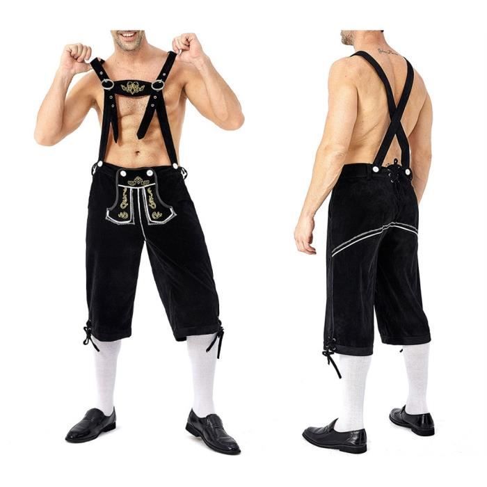 Ezuwail Costume Bavarois Allemand Pour Homme - 4 Pièces