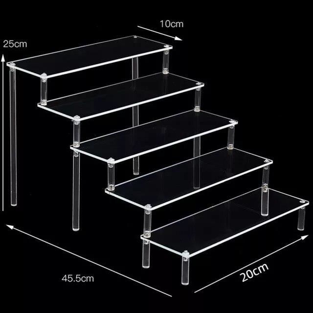 Présentoir Acrylique & Bois Pour Figurines, Bijoux, Desserts – 2 à 5 Niveaux (30 Cm De Large) - 5