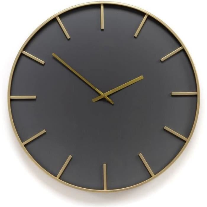 Horloge Murale Vintage Industrielle 40 Cm - Métal Noir - Silencieuse (pas De Tic-tac)