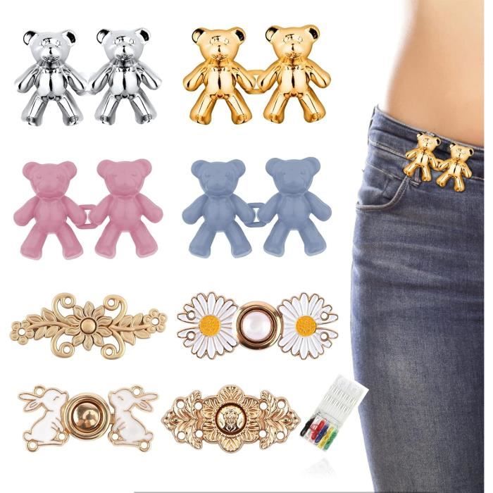 8 Paires De Boutons Étoile Pour Jeans - Boucles Réglables Sans Couture - Ajusteur De Taille Instantané