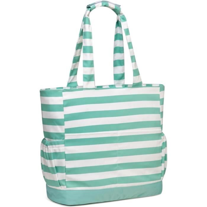 Kunpengzen Sac Plage Sac De Plage XXL Imperméable Cyan - Grand Sac Famille Anti-Sable Avec Poche Sac Résistant Sable