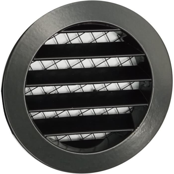 Grille D'aération Métal Noir 500x200mm Avec Moustiquaire Intégrée - Neuf, Pour Ventilation Murale Ou Plafond