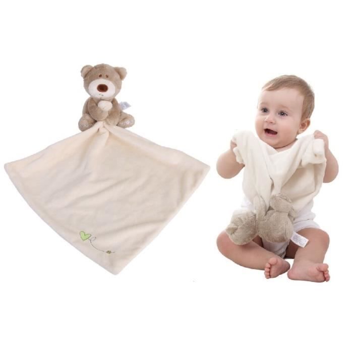 Doudou Bebe Ours Doudou Plat 50cm Cadeau Pr Bebe Fille Garcon Cdiscount Puericulture Eveil Bebe