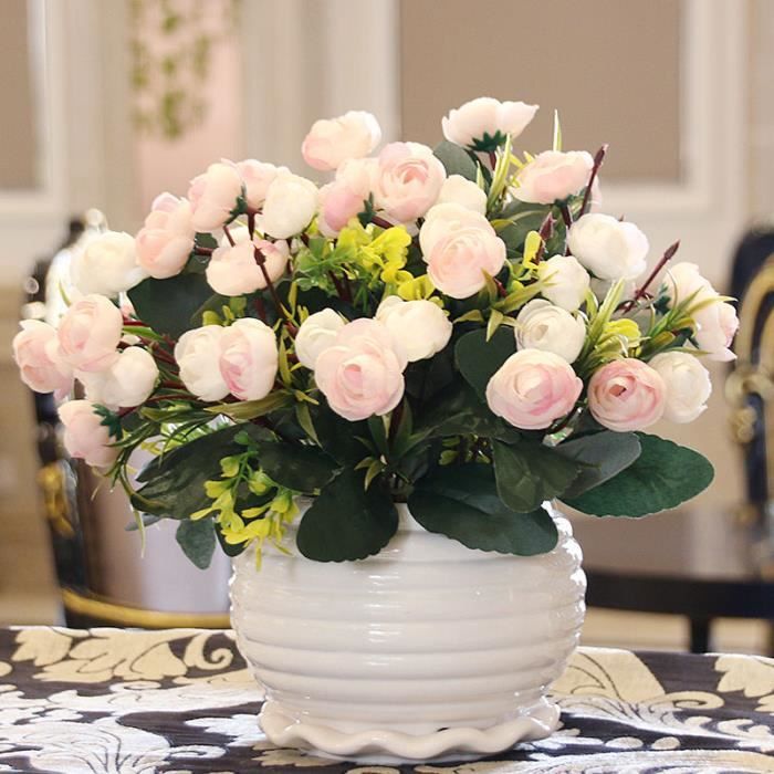 Bouquets de Fleurs Artificielles - Avec Vase - Ornement de Salon Ornement,  [Z23] - Cdiscount Maison