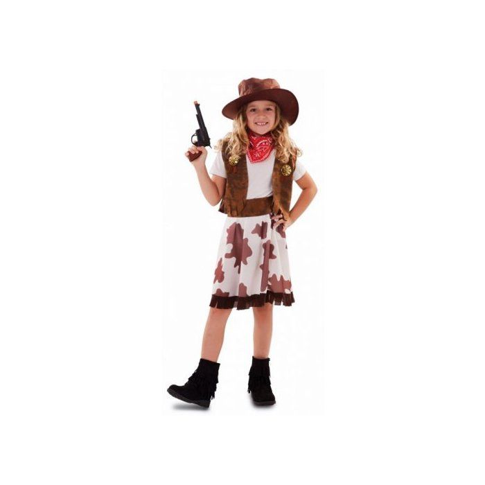 Costume Cowgirl Fille - Robe En Jean + Chapeau Cowboy + Bandana - Déguisement Halloween, Carnaval, Cosplay - 12