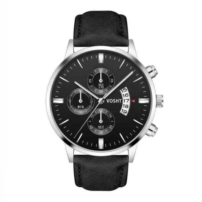 Montre Bracelet Homme Anigo - Boîtier Et Cadran Noir, Bracelet Noir - Neuve Avec étiquettes